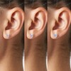 White Cubic Zirconia Studs Earrings Set, 3 Pairs Sterling Silver