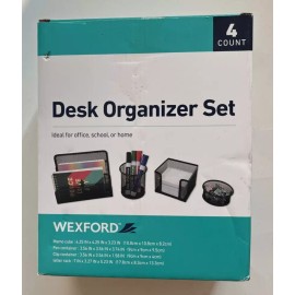 Wexford Desk Organizer Set 4 Count for Office, School, or Home NEW