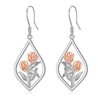 Tulip Earrings Sterling Silver Tulip Flower Floral Dangle Dangling Drop