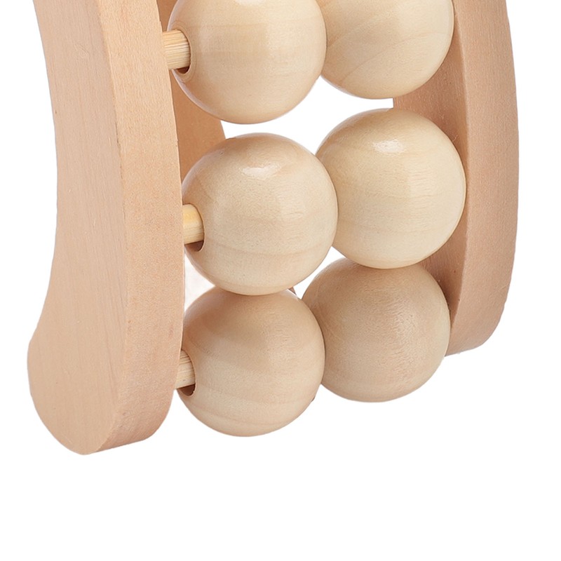 Wooden Massage Ball Roller with 10 Beads Deep Tissue Relief