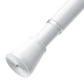 AIZESI White Tension Rod for Windows 28 to 48 inch, Adjustable Curtain Rods No Drilling, Expandable Spring Tension Curtain Rod, Non-slip Shower Curtain Rod for Bathroom Closet Doorway (7/8" Diameter)