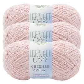 (3 Pack) Lion Brand Yarn Chenille Appeal Yarn, Peach Whip