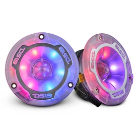 DS18 PRO-TW1LD 3.8” Super Bullet Tweeters - Pair, 1” Aluminum Voice Coil, 4 Ohm, High Compression, Digital LED Lights, High Sensitivity Pro Audio for Car Sound Systems (Renewed)