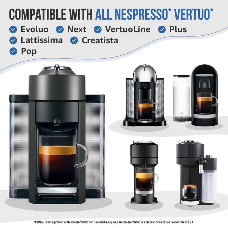 Caffenu Cleaning Pods Compatible with Nespresso Vertuo. 4 Cleaner Capsules.