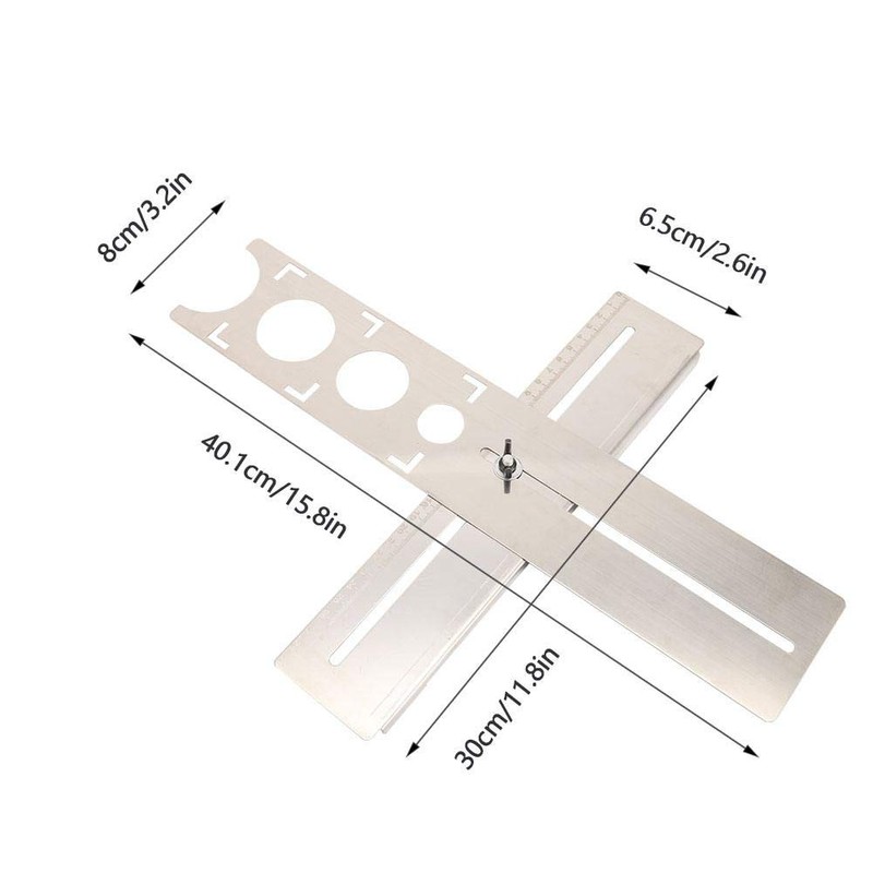 Tile Hole Locator, Adjustable Stainless Steel Floor Drilling Guide Finder