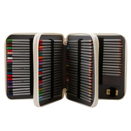 Lbxgap Portable Colored Printing Pattern Pencil Case Holds 120 pcs Pencils Bag Organizer with Handy Wrap Portable- Multilayer Holder for Watercolor Pens or Markers, Pencil Case Organizer for Artist