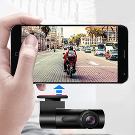 Black Rear Dash Cam Night Vision Dash Camera 126GB with Wifi Mini Dash Camera for Cars Fhd 1080p Wide View Rear Camera 160°