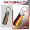 GWEOR Germany Flag Keyring Metal, Black/Red/Gold Nylon Strap, Rustproof &