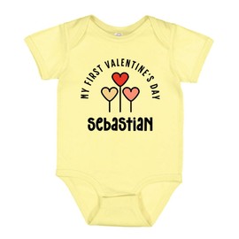 TATY Kids My First Valentine's Day Sebastian Baby Infant One Piece Bodysuit Newborn Banana