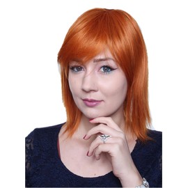Cosplayland C352-40cm One Piece Nami Red Orange Theater Wig