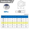 HXJDAM M6 Nuts DIN985 Nylock Nuts 60 Piece Lock Nuts