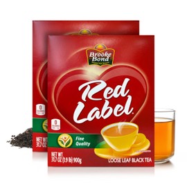 Red Label Tea | Loose Leaf Tea | Premium Brooke Bond | Black Tea | Indian Chai | Rich & Refreshing Flavor | Compatible for Chai | 900 Grams (Pack of 2)