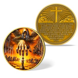 BraveBloom Jesus Christ King of Kings Challenge Coin – Revelation 17:14 Bible Verse Medallion – Christian Faith Pocket Token – Spiritual Encouragement Recovery Gift for Men and Women