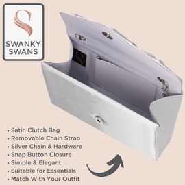 SwankySwans Women's Chantel Clutch Bag, Silver, One Size