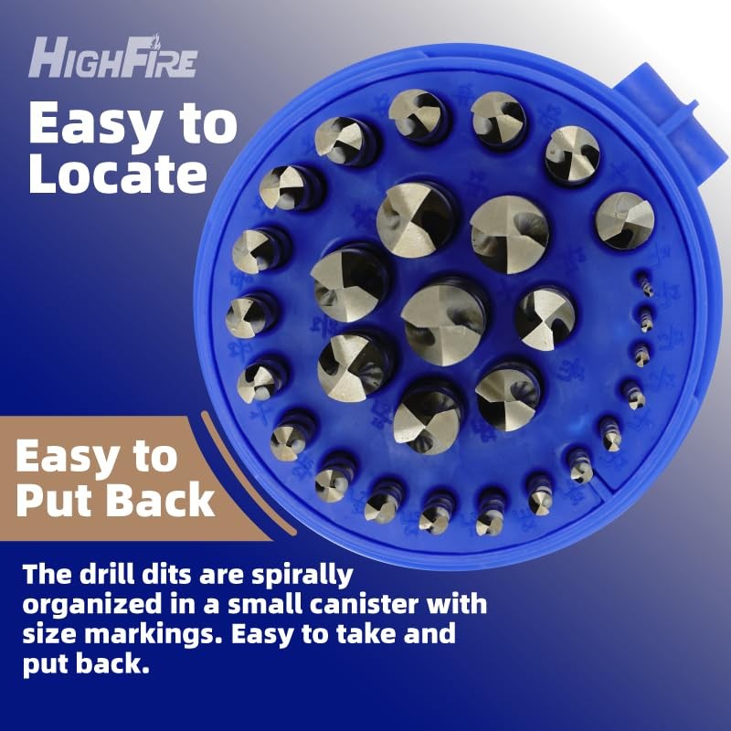 HIGHFIRE 29 PCS M35 Cobalt Drill Bit Set, HSS Twist