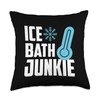Ice Bath Junkie, Cold Plunging Throw Pillow
