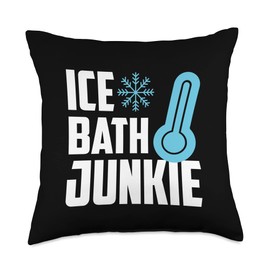 Ice Bath Junkie, Cold Plunging Throw Pillow