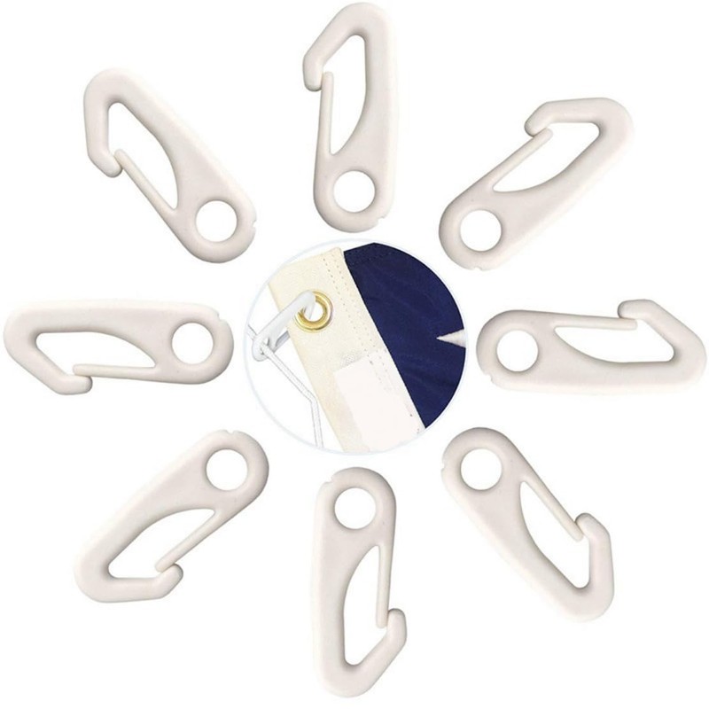 Hufopik 12 PCS Flag Pole Clip Snap Hooks Nylon Flagpole