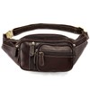 Genuine Leather Large Fanny Pack Waterproof Hip Belt Bag Cowhide