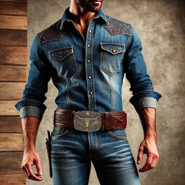 AZORA Belt Buckles for Men Western Cowboy Longhorn Belt Buckles Rodeo Belt Buckles for Men Women Cowgirl Belt Buckle