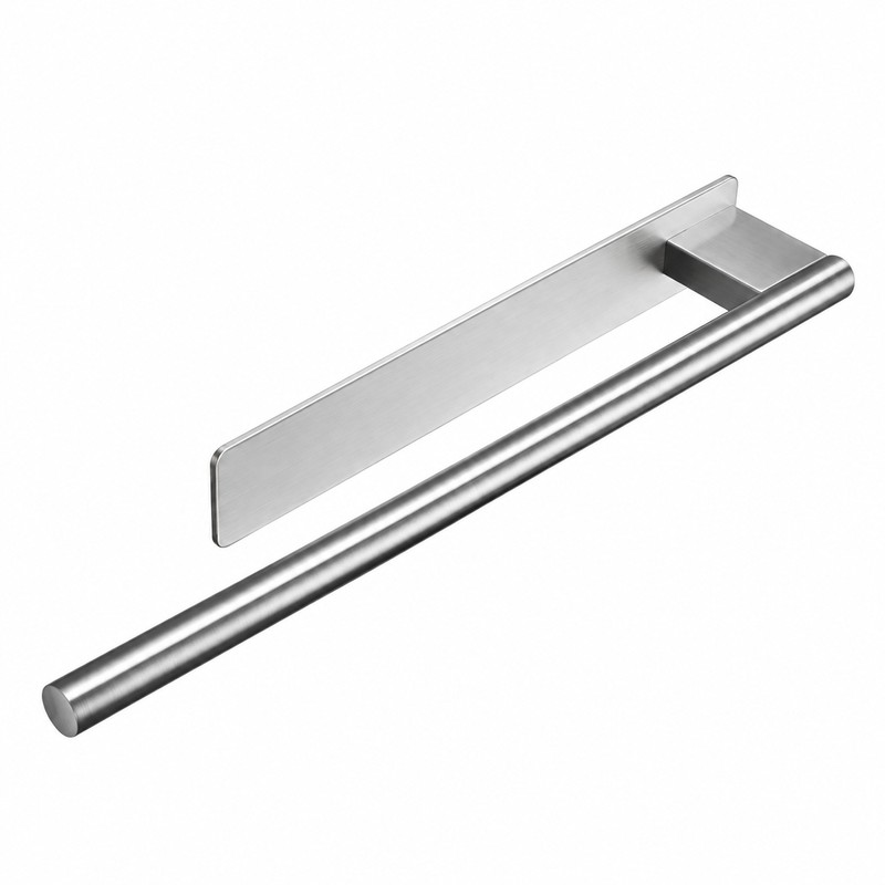 Stainless Steel Towel Rack for Bathroom Use – Self-Adhesive Single