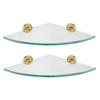 JQK Corner Glass Shelf, Brushed Gold Bathroom 304 Stainless Steel