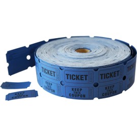 MEETOZ Raffle Tickets Double Roll - 2000 Ticket Count Per Roll - Raffle Drum Tickets Roll for Bingo Ballot Party (Blue)