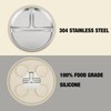 PandaEar 3 Pack Stainless Steel Baby Suction Plates, Divided Toddler
