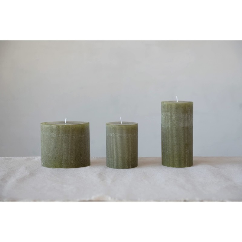 Creative Co-Op Unscented Pleated Pillar Candle