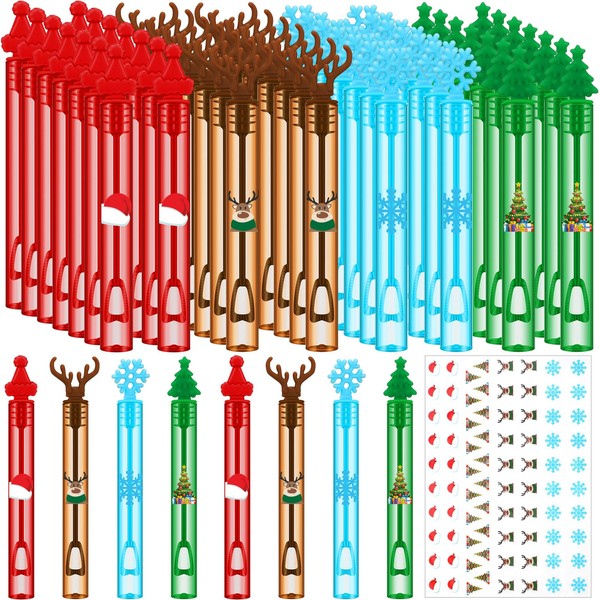 Shappy 160 Christmas Bubble Wands Bulk Christmas Party Favors Mini