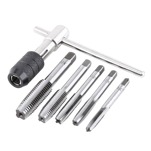 Akozon Tap Wrench Set, 6 Piece Metric Tap Taper Set