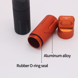 HRX Package Outdoor Waterproof EDC Survival Container Capsule, Airtight Aluminum Pill Bottle Match Seal Storage Case Camping Essentials Emergency Tool (2PCS)