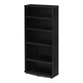 Furinno JAYA Engineered Wood 4-Tier Multimedia Storage Tower in Espresso