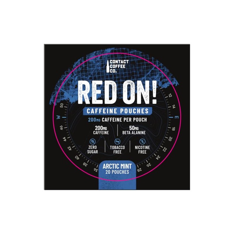 Contact Coffee Red On! Caffeine Pouches 200mg, Arctic Mint, 20