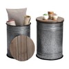 RUSTOWN Farmhouse Accent Side Table, Rustic Storage Ottoman Seat Stool,