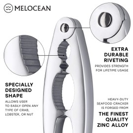 Crab Crackers and Tools Set - Premium 2 Lobster Crackers and 6 Seafood Forks Kit - Professional Crab Leg Claw Seafood Tools Set - Nutcrackers for All Nuts and Picks