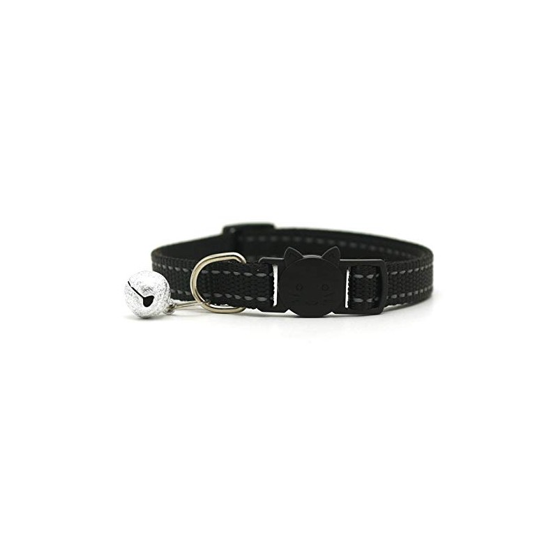 Cat/Kitten Collar with Bell & Reflective Stripes, Quick Safety Buckle