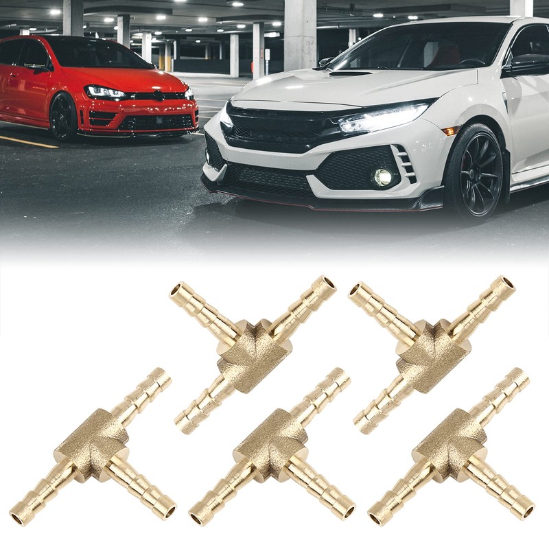 X AUTOHAUX 4mm Hose Barb Brass 3 Way Tee Connector