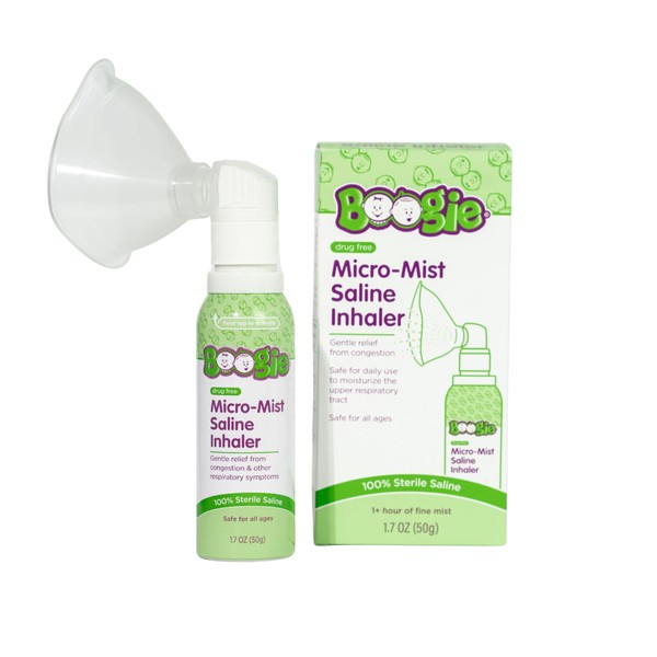 Boogie Micro-Mist Saline Inhaler, Baby Nose Congestion Relief, Nasal Spray