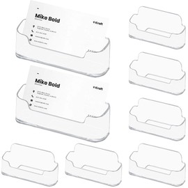 YWKJDDM Business Card Stand, Pack of 8 Business Card Holders, Transparent Business Card Stand, Acrylic Business Card Holder for Desk, Transparent Business Card Case, Suitable