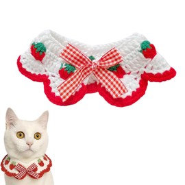 OuryTech Cat Collar, Cat Collar and Safety Collar, Breakaway Kitten Collar with Bow in Strawberry Design, Comfortable for Cats and Puppies