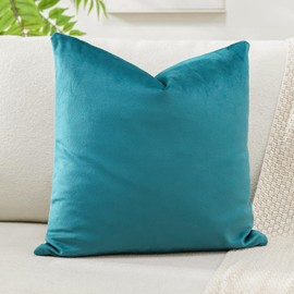 Artscope Velvet Cushion Cover Decorative Cushion Sofa Cushion Lumbar Cushion Throw Cushion Cover Sofa Bedroom 40 x 40 cm Teal Green