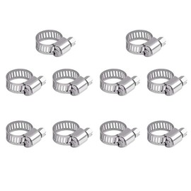 Taolele 10Pcs Hose Clips 6-12mm Jubilee Clips Adjustable 304 Stainless Steel Hose Clamps Worm Drive Pipes Hose Clamps Clips