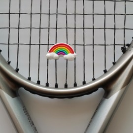 Tennis Dampener Cute/Funny 5 Pack Rainbow Tennis Racket Vibration Dampener Soft Silicone Tennis Racquet Shock Absorbing Tennis Damper Tennis Racket Shock Absorber (5 Pack Rainbow)