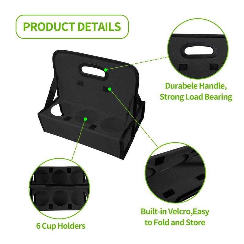 Boczif Cup Caddy Portable Drink Carrier or Cans Reusable, 6-Cup