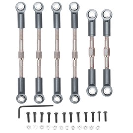 Dilwe RC Pull Rod Connecting Rod Set, 3 Colours, RC Metal Pull Rod, Steering Servo Connecting Rod, Tie Rod for WLtoys 144001 124018 124019 1/14 RC Car, Default