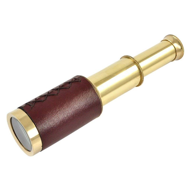 6 Inch Vintage Antique Handheld Adjustable Zoomable Monocular Nautical Brass