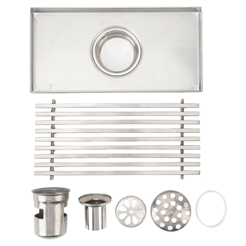 304 Stainless Steel Linear Shower Drain Thickened Lengthened 8 Inch