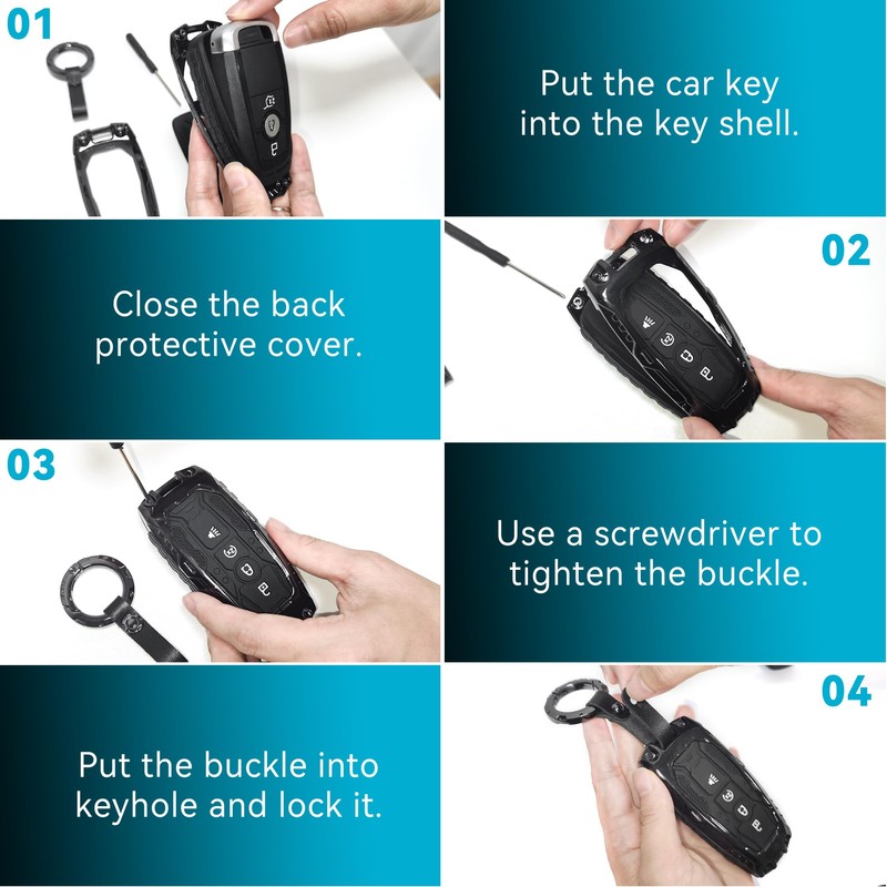 MAIKER Key Fob Cover for Ford Bronco 2021-2024 Metal Key