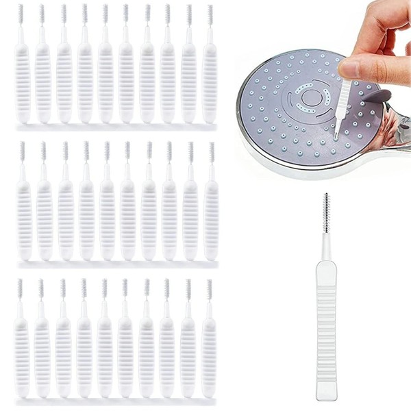 Shower Nozzle Cleaning Brush 30pcs, Anti-Clogging Shower Hole Cleaning Brush Shower Head Cleaning Brush Multifunctional Small Cleaning Brush for Pore Hole Bathroom Home Supplies Nylon Bristle Cleaner